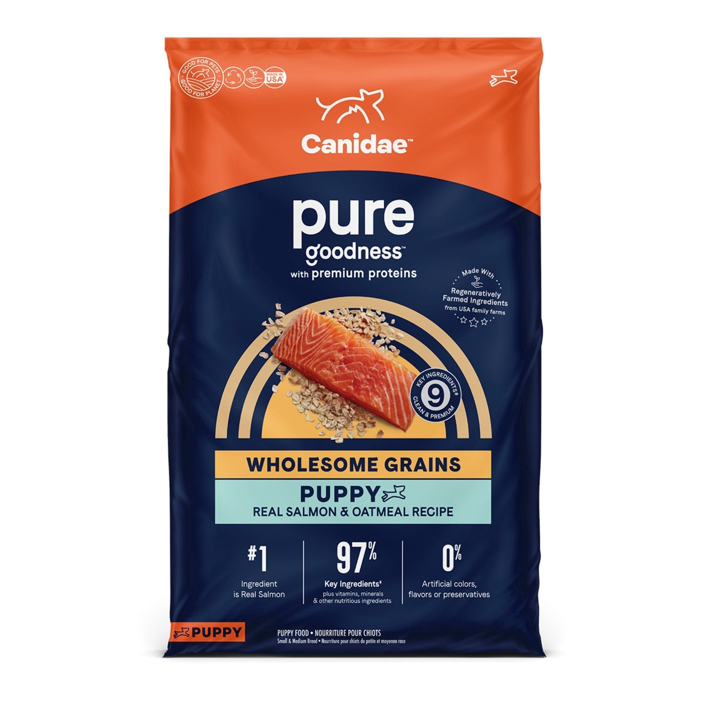 Pure Puppy Food with Wholesome Grains Salmon/Oatmeal 4 Lb