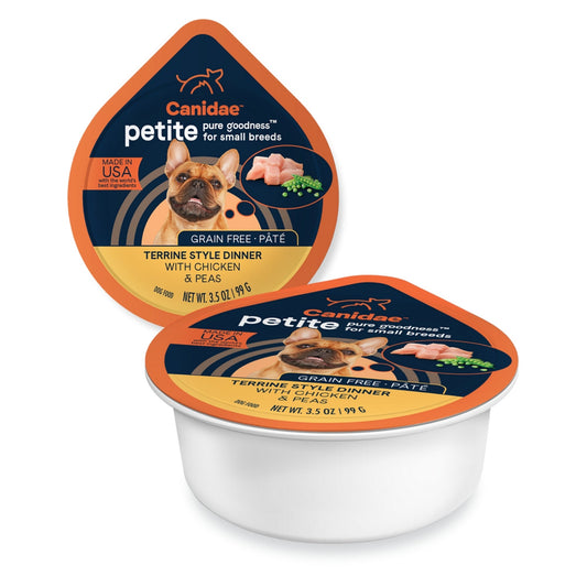 Pure Petite Small Breed Pate Grain Free Dog Food Chicken/Peas 3.5oz. (Case of 12)