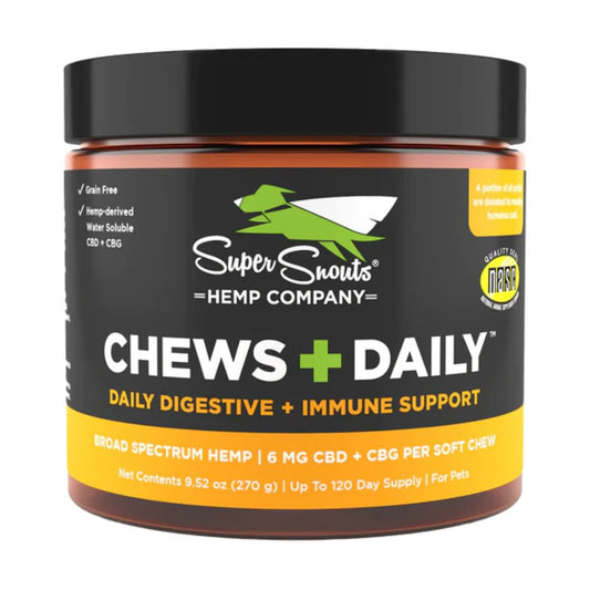 Super Snouts Dog Chews+Daily Therapeutic Digestion Immune Cbg 6Mg Per Chew 60Ct