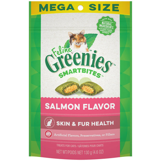 Greenies Feline SmartBites Skin & Fur Crunchy & Soft Adult Cat Treats Salmon 1ea/4.6 oz