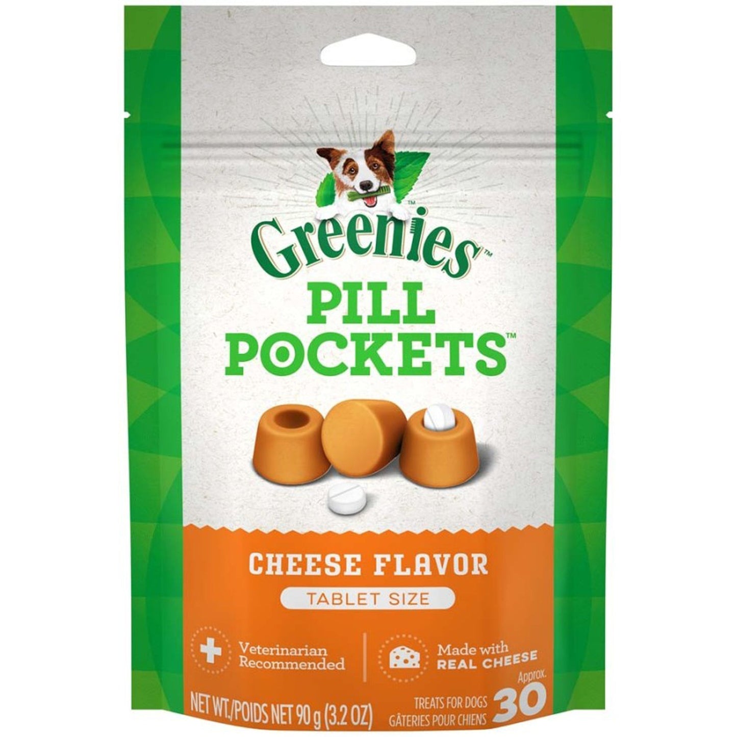 Greenies Pill Pockets for Tablets Cheese 1ea/30 ct, 3.2 oz