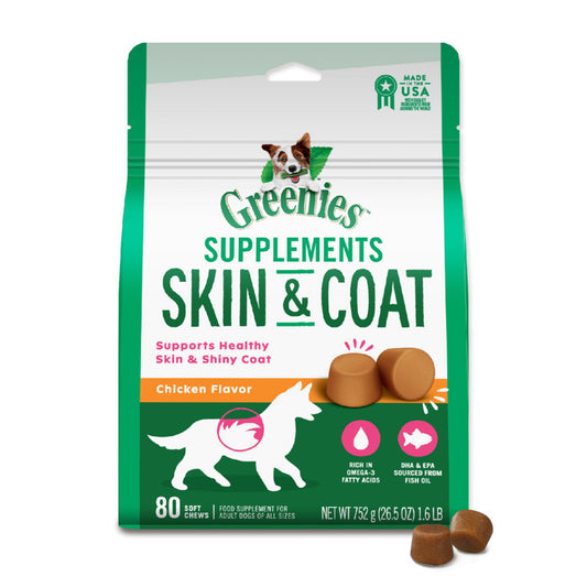 Greenies Skin & Coat Supplements 1ea/80 ct