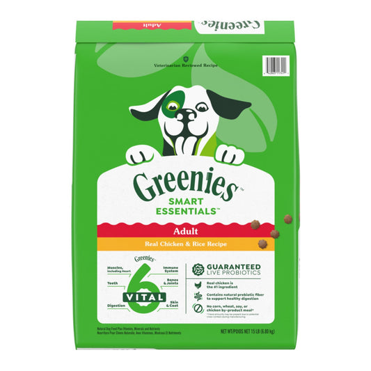 Greenies Smart Essentials Adult Dry Dog Food Chicken & Rice, 1ea/15 lb