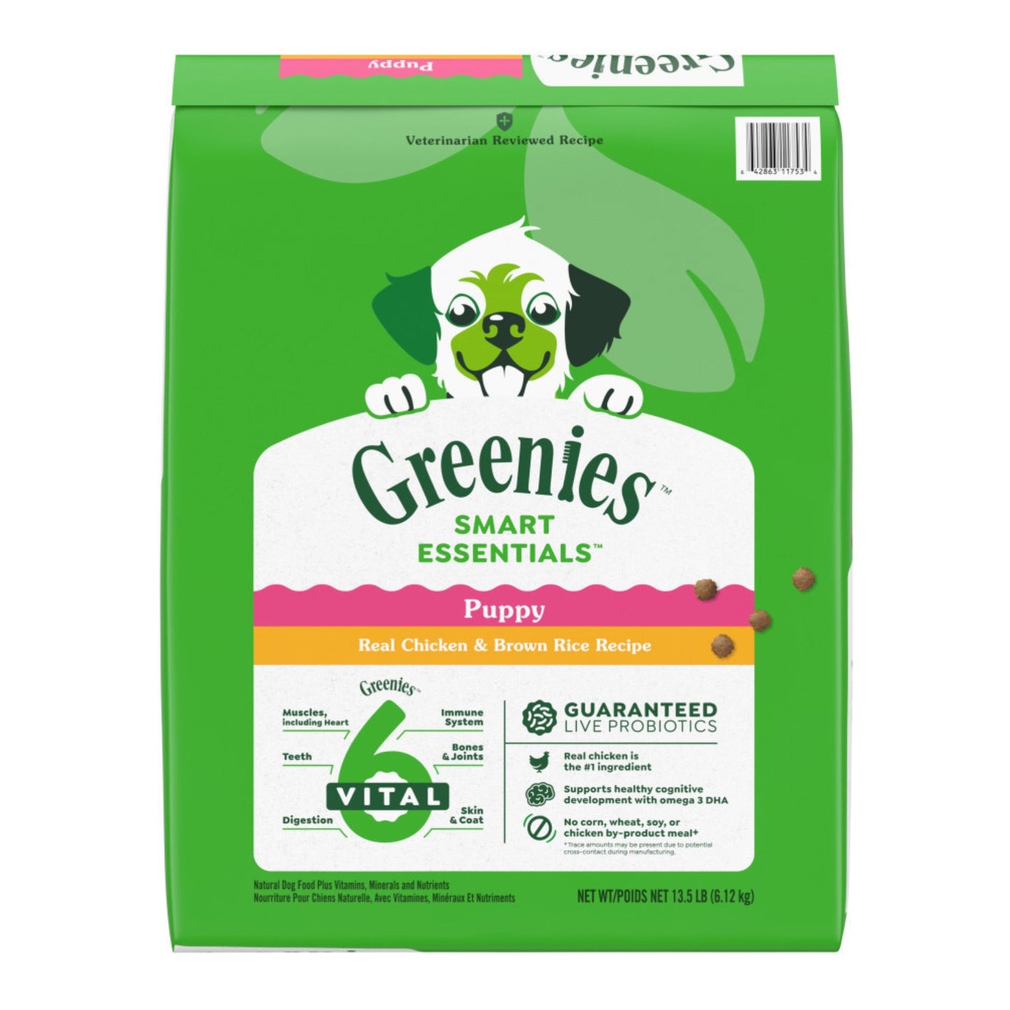 Greenies Smart Essentials Puppy High Protein Dry Dog Food Chicken, 1ea/13.5 lb