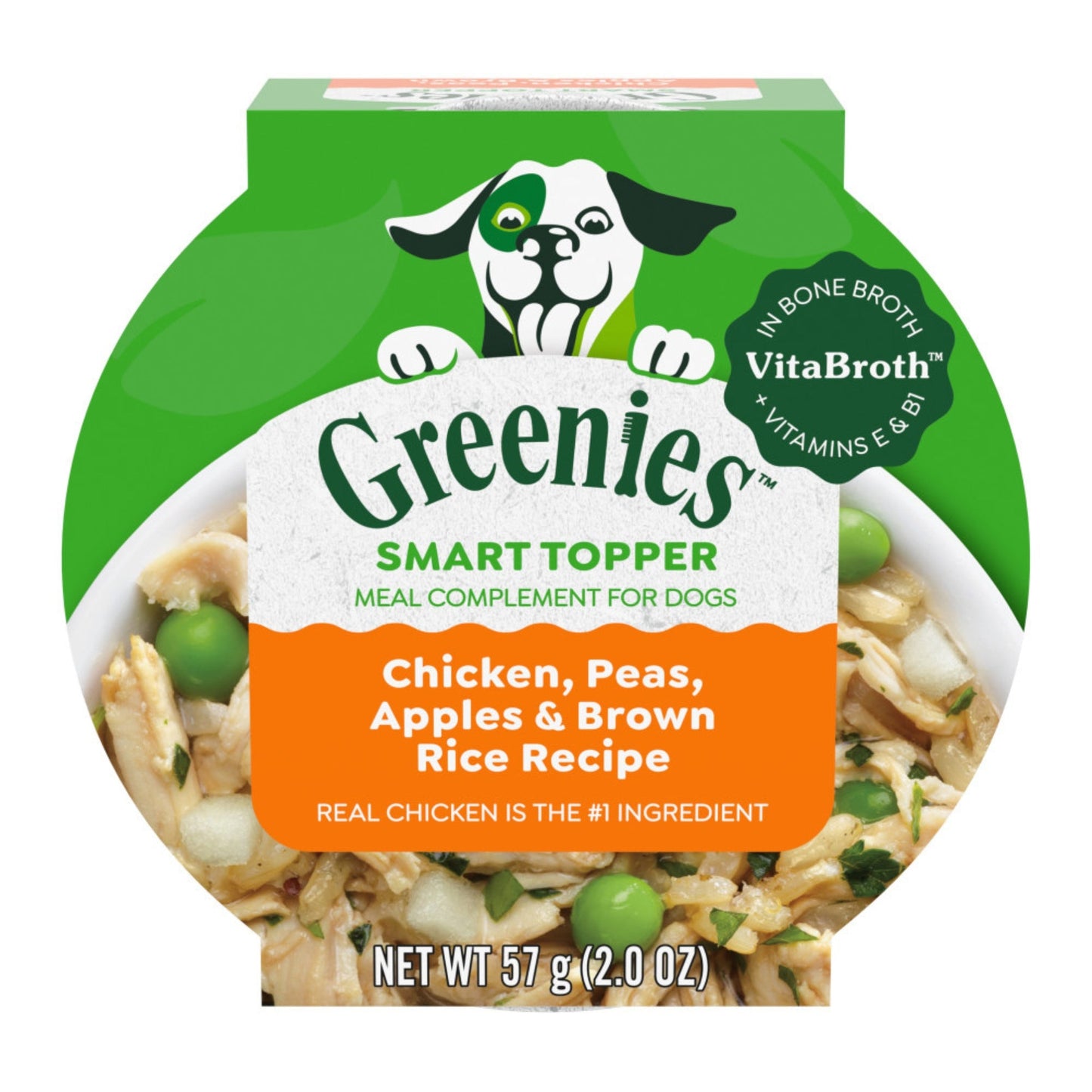 Greenies Smart Topper Meal Compliment for Dogs Chicken, Peas, Apples & Brown Rice, 10ea/2oz. (Case of 10)