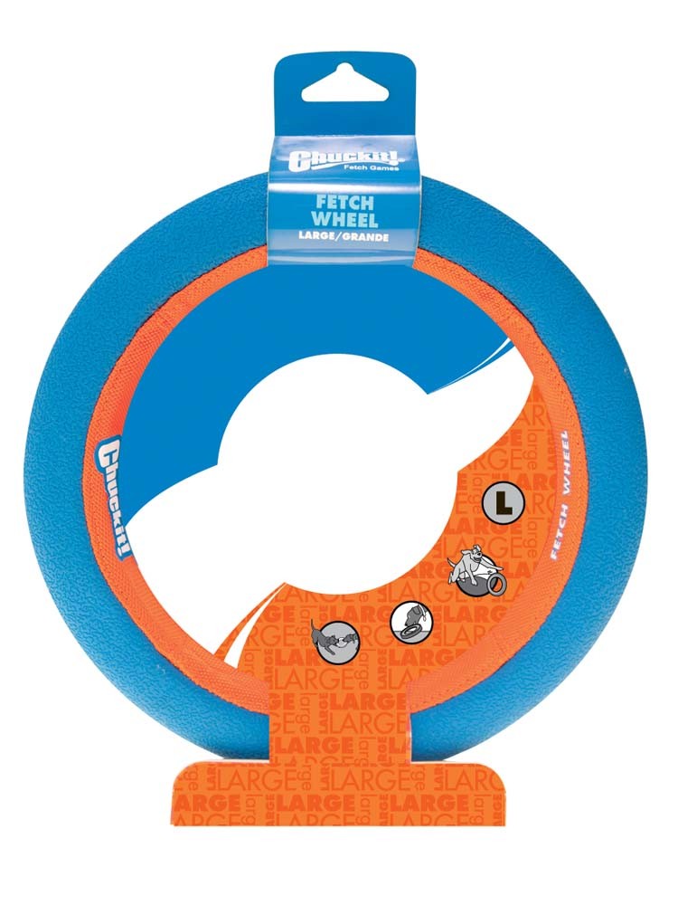 Chuckit! Fetch Wheel Dog Toy Blue/Orange 1ea/LG