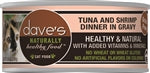 Dave's Naturally Healthy Cat Food; Tuna and Shrimp Dinner In Gravy 5.5oz. (Case of 24)