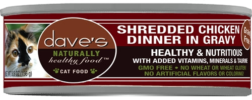 Daves Naturally Healthy Shredded Chicken In Gravy 5.5oz. (Case of 24)