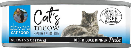 Dave's Pet Food Cat's Meow Beef with Duck Dinner 5.5oz. (Case of 24)