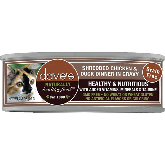 Dave's Cat Grain Free Shredded Chicken N Dog and Cat 2.8oz. (Case of 24)