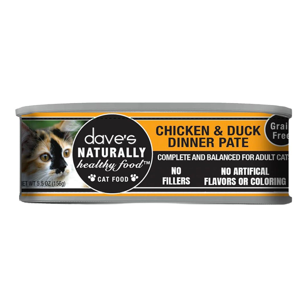 Dave's Pet Food Cat Grain Free Naturally Healthy Chicken Duck 5.5oz. (Case of 24)