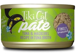 Tiki Pet Cat Luau Pate Ahi Tuna and  Mackerel 2.8oz. (Case of 12)