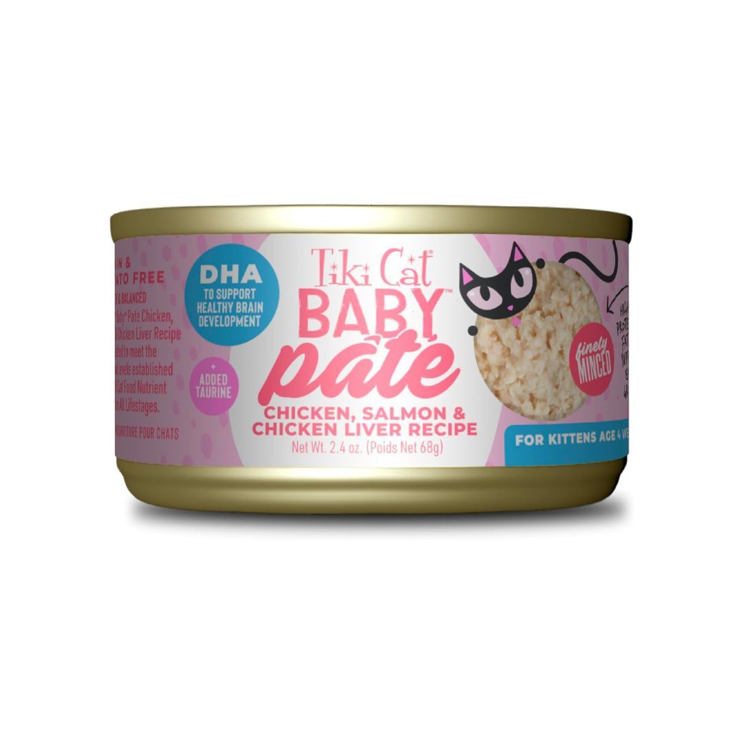 Tiki Pet Cat Pate Kitten Chicken Salmon 2.4Oz (12 per unit)