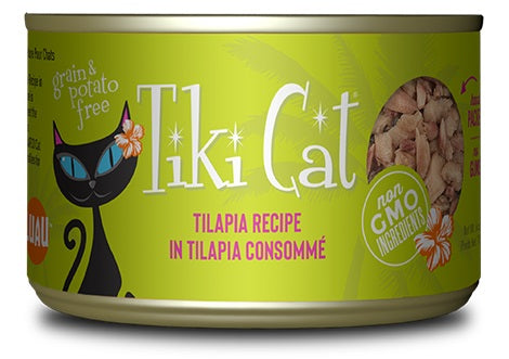 Tiki Pet Cat  Kapi'olani  Luau Tilapia 6oz. (Case of 8)