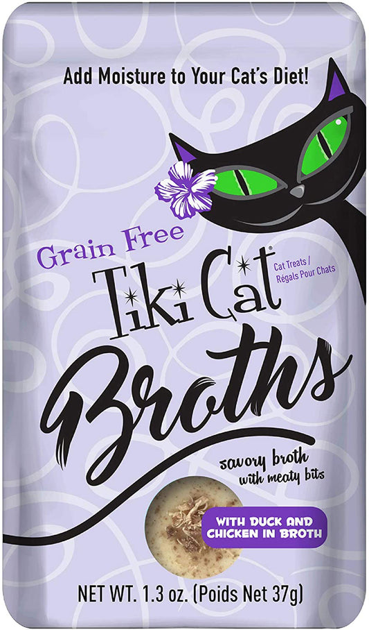 Tiki Pets Cat Broth Duck and Chicken 1.3oz Pouch (Case of 12)