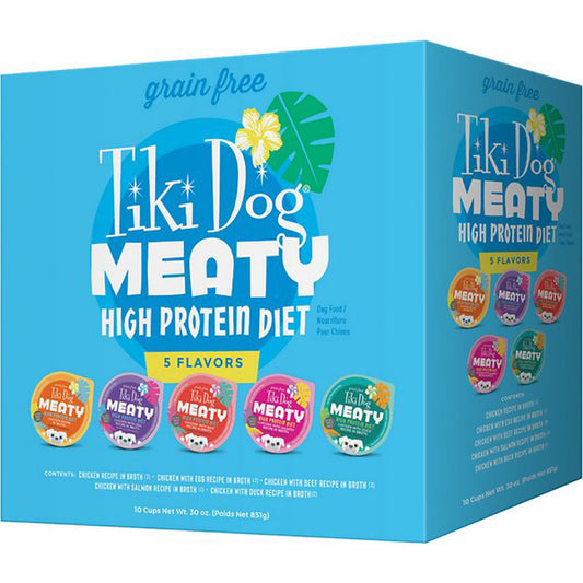 Tiki Pets Dog Meaty Variety Pack 3oz. (Case of 10)