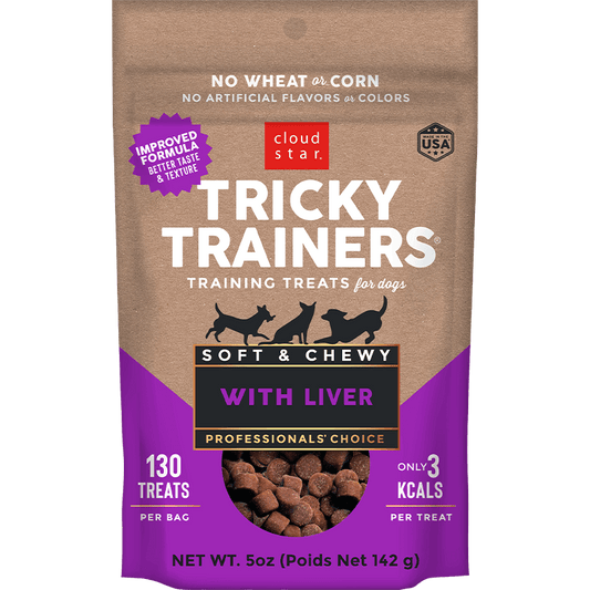 Cloud Star Chewy Tricky Trainers Liver Flavor Dog Treats; 5oz. Bag