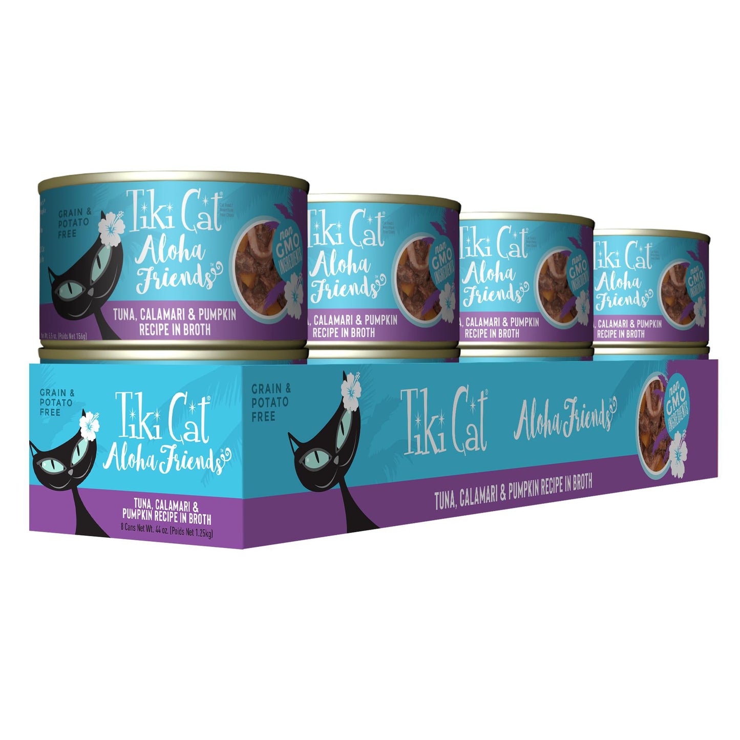 Tiki Pets Cat Aloha Friends Tuna and Calamari 5.5oz. (Case of 8)