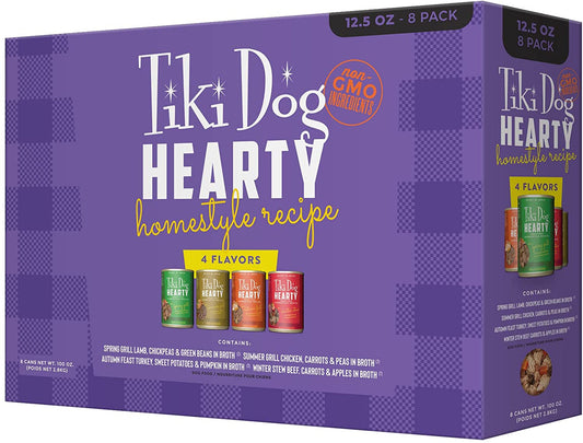 Tiki Pet Dog Hearty 12.5oz. Variety Pack (Case of 8)