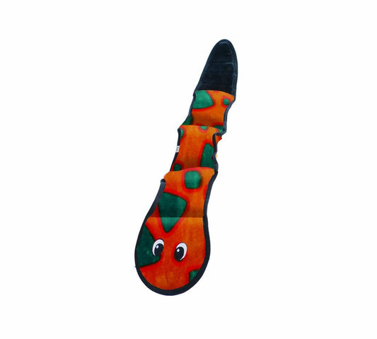 Outward Hound Invincibles Dog Toy Snake 3 Squeakers Orange/Blue 1ea/LG