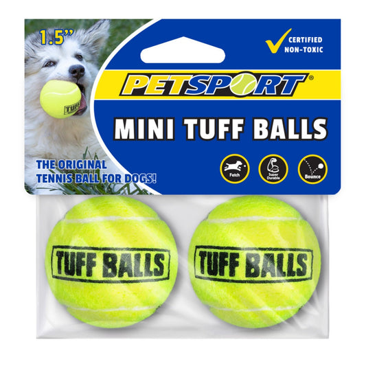 Petsport USA Tuff Ball Dog toy Yellow 1ea/2 pk, 1.5 in