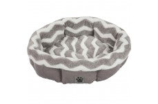 SnooZZy Zig Zag Shearling Round Bed Gray 1ea/21 in, One Size