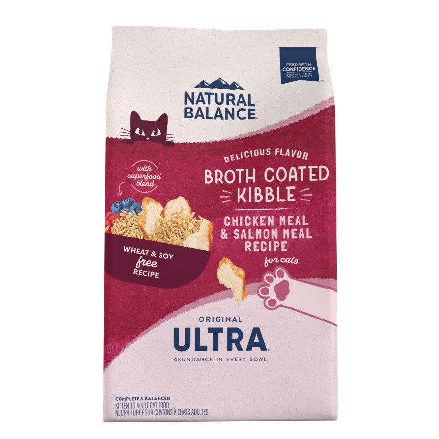 Natural Balance Pet Foods Ultra Broth Coated Indoor Dry Cat Food Chicken & Salmon, 1ea/6 lb