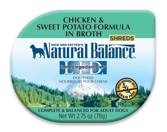 Natural Balance Pet Foods L.I.D. Wet Dog Food Chicken & Sweet Potato in Broth 2.75oz. (Case of 24)