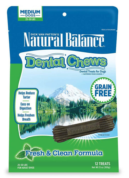 Natural Balance Pet Foods L.I.D Grain Free Dental Chews Fresh & Clean 1ea/13 oz, 12 ct, MD