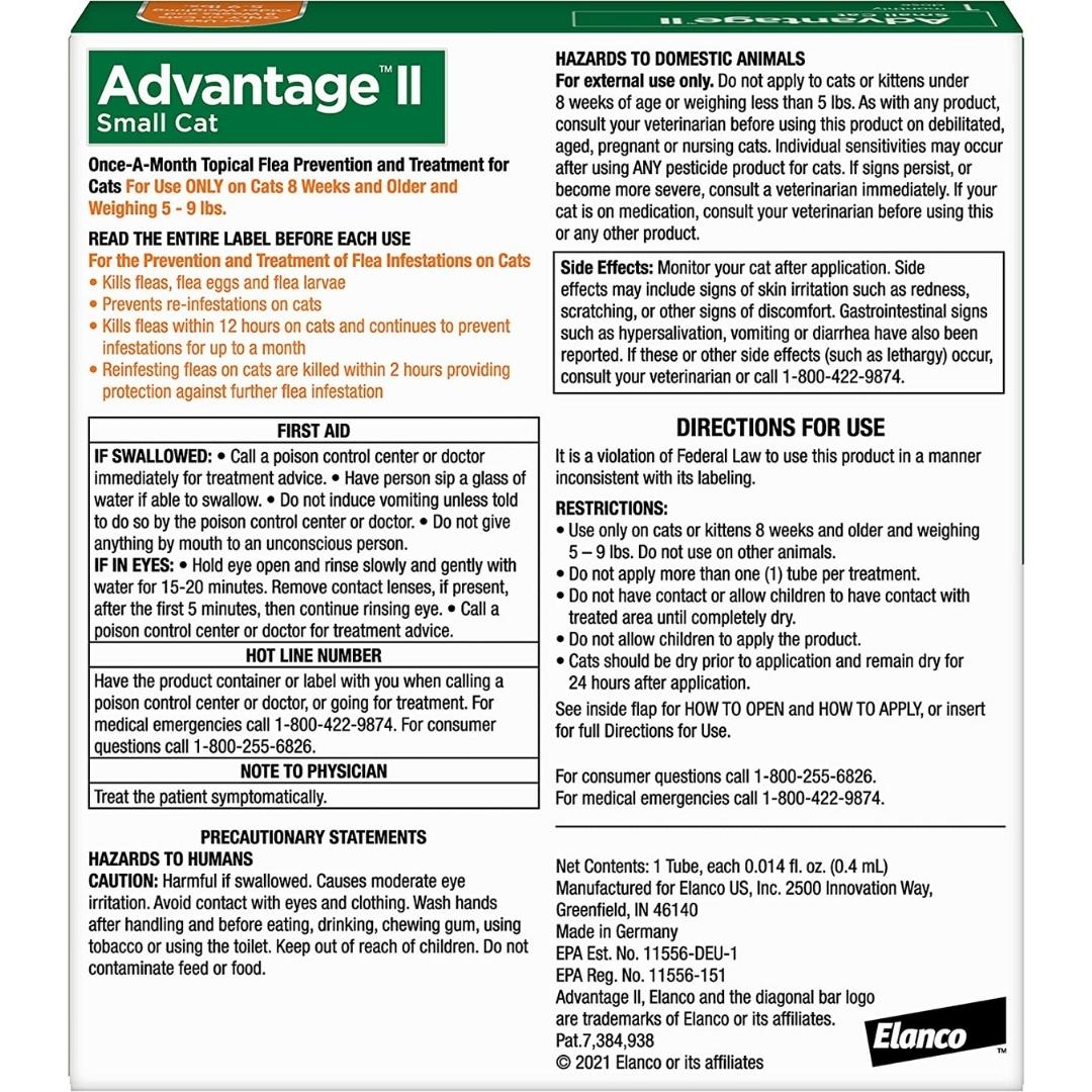 Advantage II Small Cat Single Dose Orange