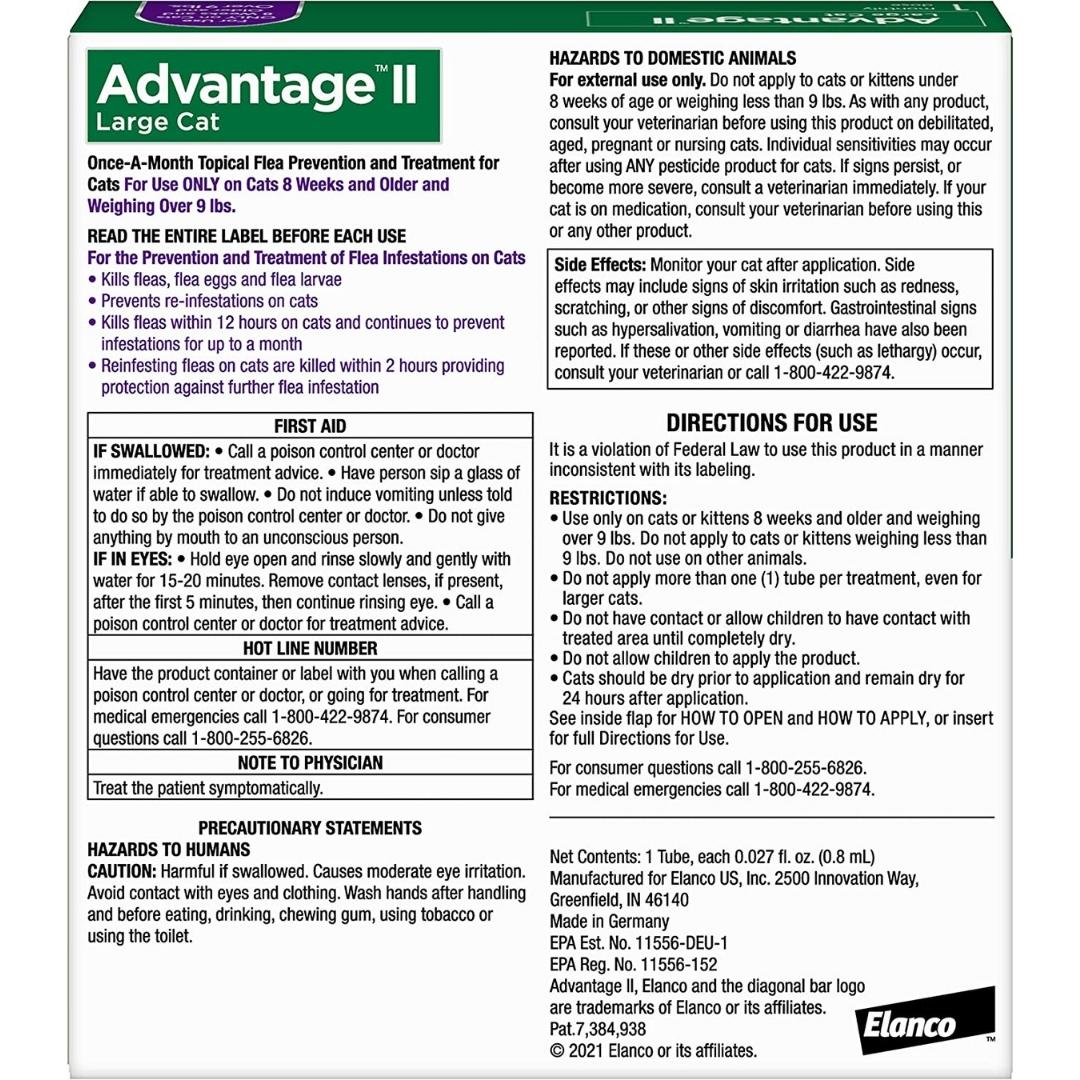 Advantage II Large Cat Single Dose Purple