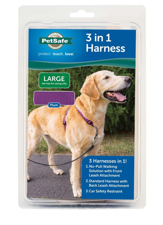 PetSafe 3in1 Dog Harness Plum 1ea/LG