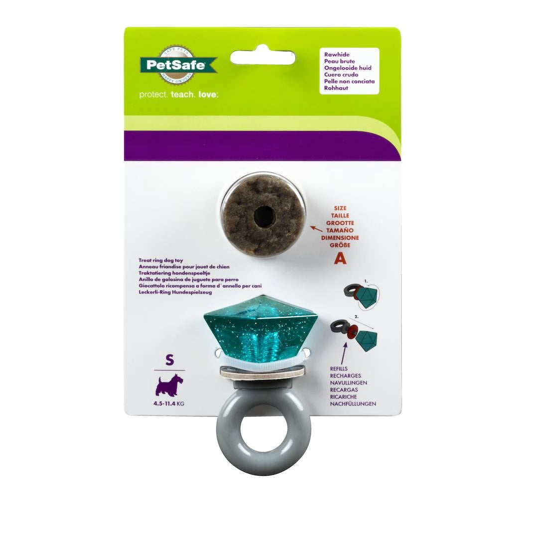 PetSafe Treat Holding Jewel Pop Ring Dog Toy Blue/Grey 1ea/SM