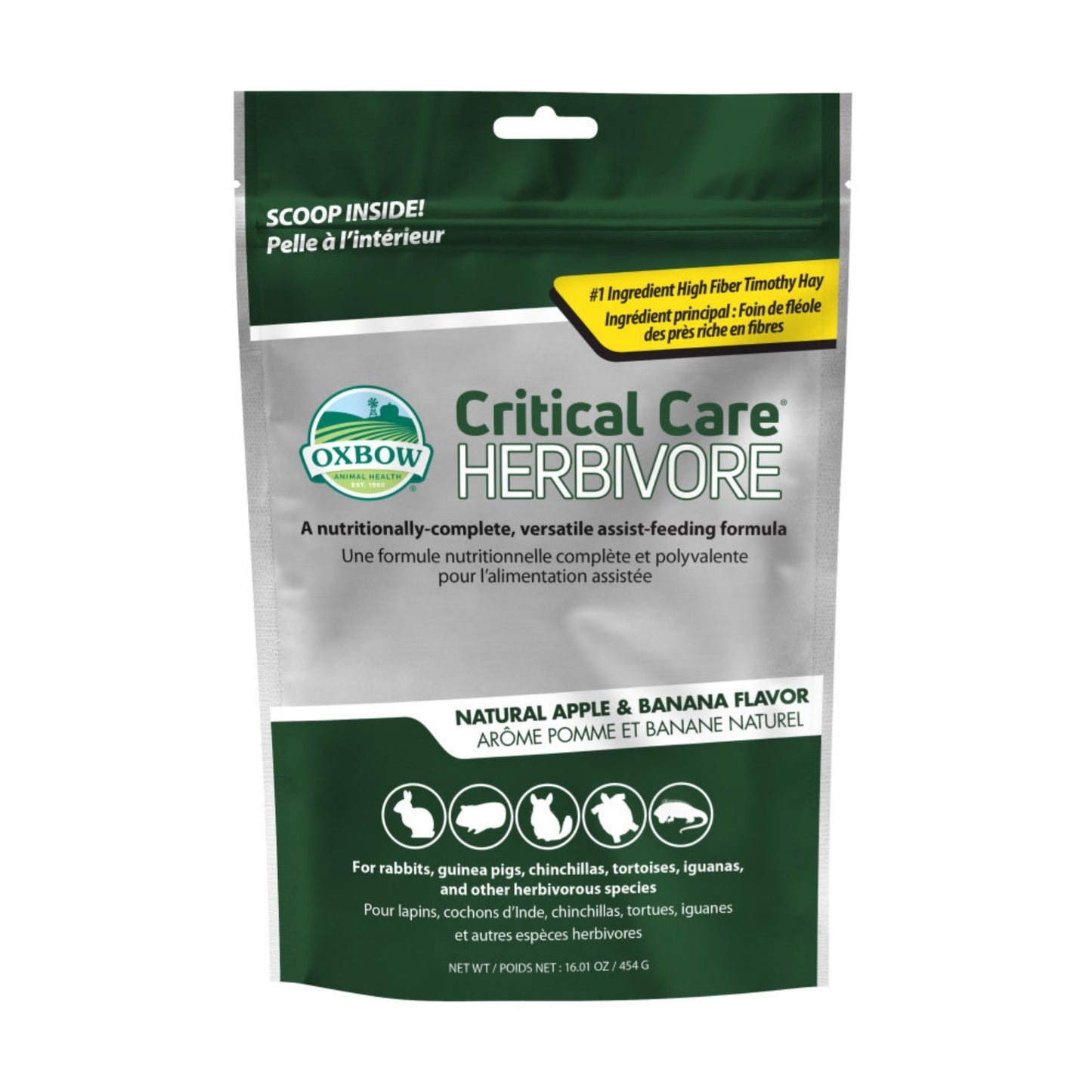 Oxbow Animal Health Critical Care Herbivore Feeding Formula 454g, Apple  Banana, 1ea/16 oz