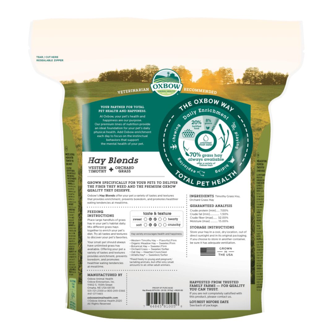 Oxbow Animal Health Hay Blends Western Timothy & Orchard Grass Hay Blends 1ea/40 oz