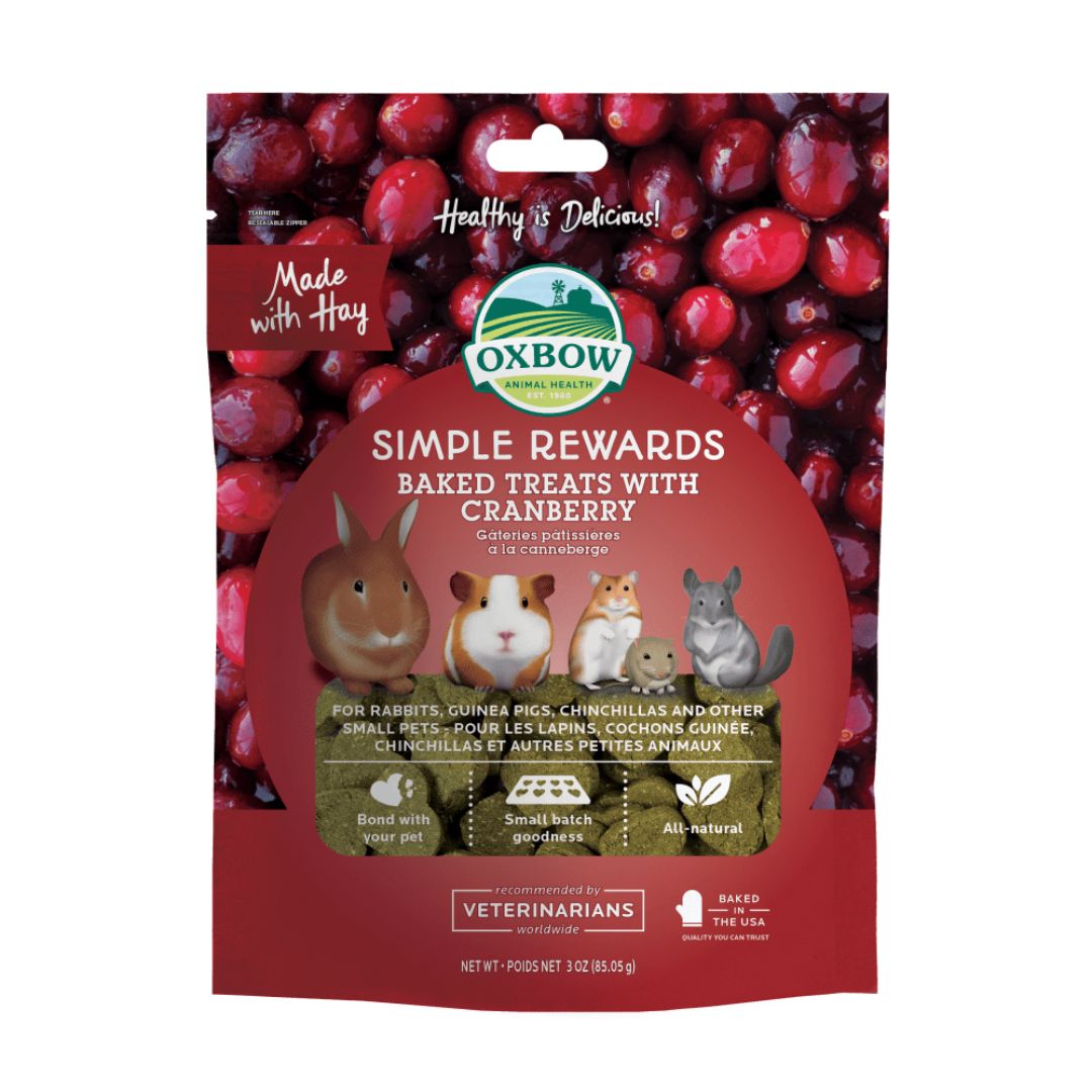 Oxbow Animal Health Simple Rewards Baked Small Animal Treats w/Cranberry 1ea/3 oz