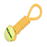 Mammoth Pet Products Twister Pull Tug w/Ball Dog Toy Yellow 1ea/MD, 12 in