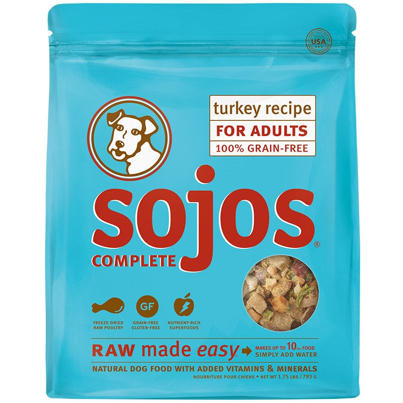 Sojos Complete Turkey Recipe Adult Freeze-Dried Grain-Free Dehydrated Dog Food, 1.75 Lbs