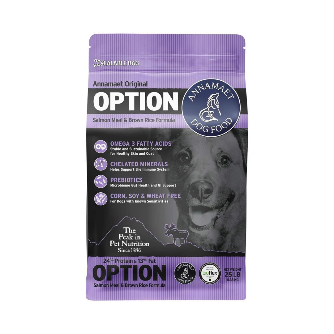 Annamaet Dog Option 24% 25Lb Salmon Brown Rice