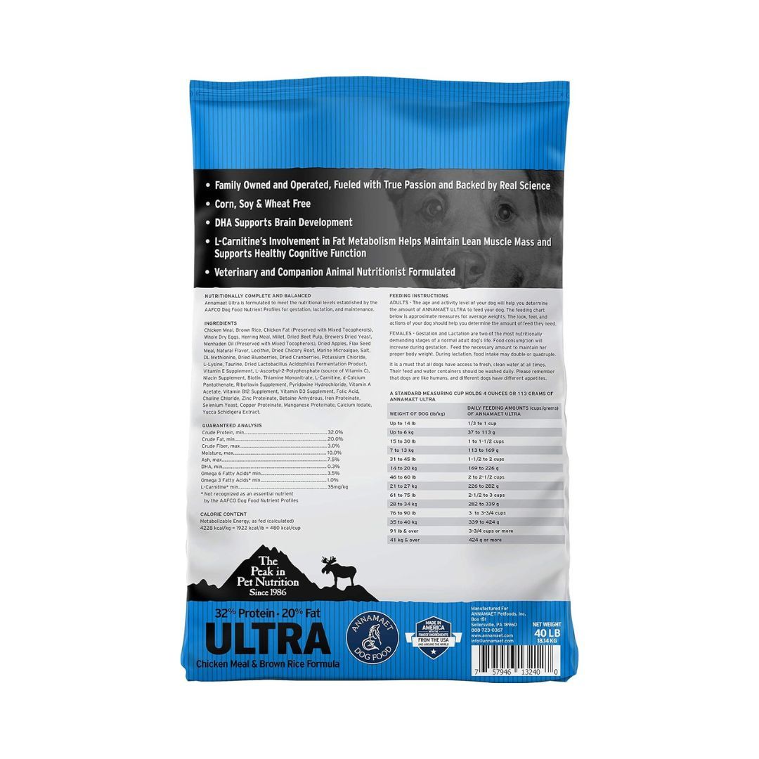 Annamaet Dog Ultra 32% 40Lb Chicken Fish