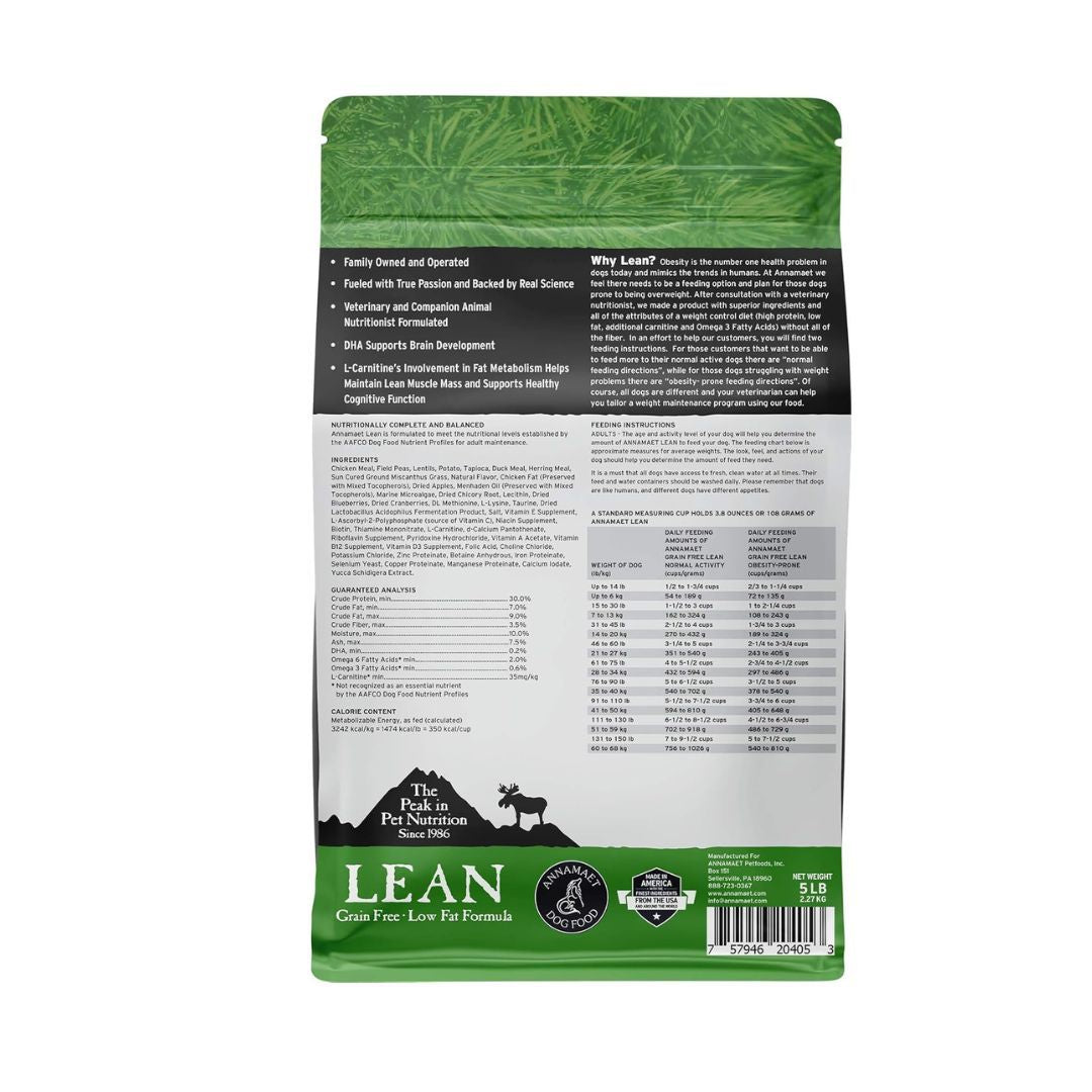 Annamaet Dog Lean 5Lb Grain Free Chicken Duck Herring