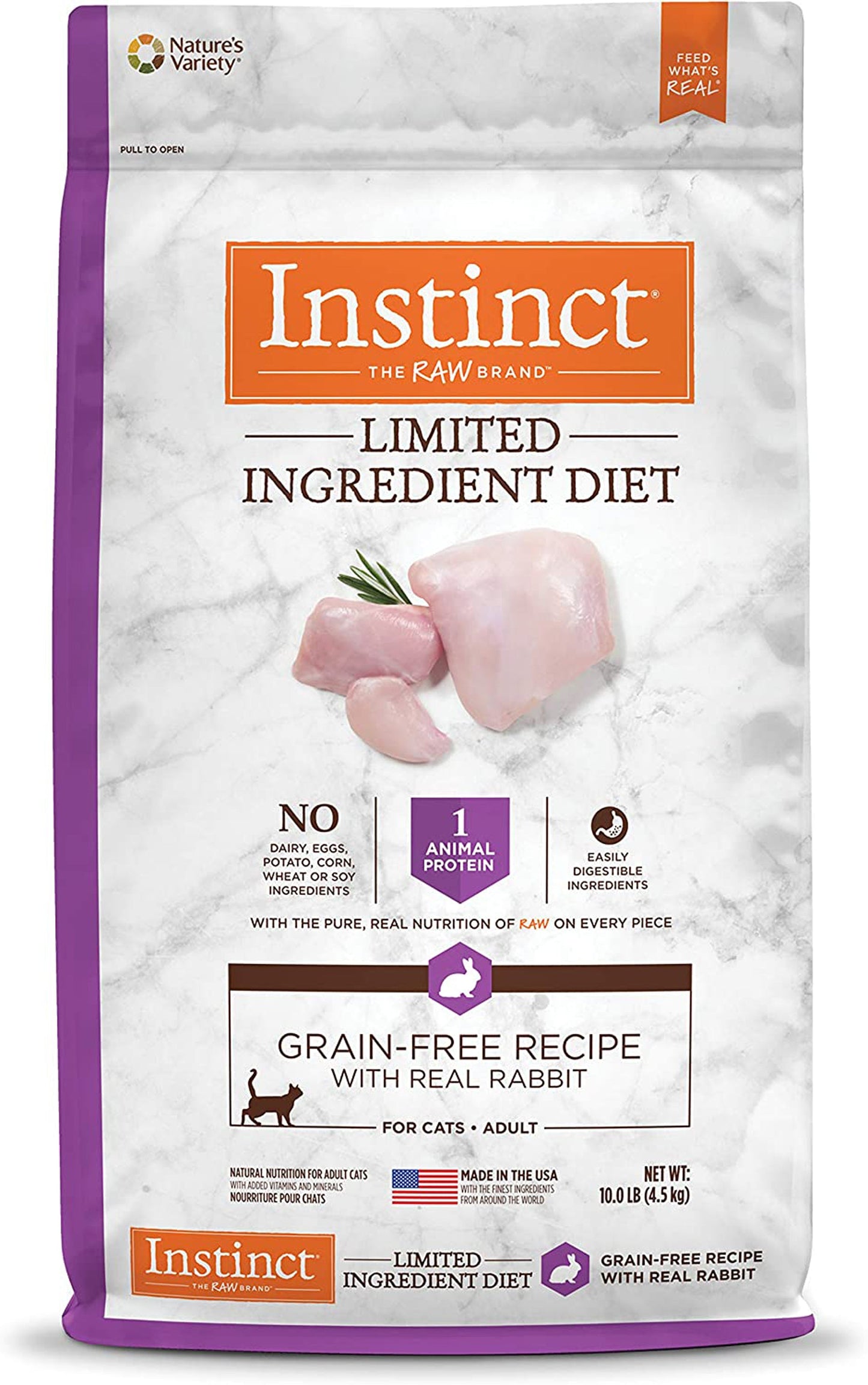 Natures Variety Instinct Cat Limit Ingr Rabbit 10Lbgrainfree