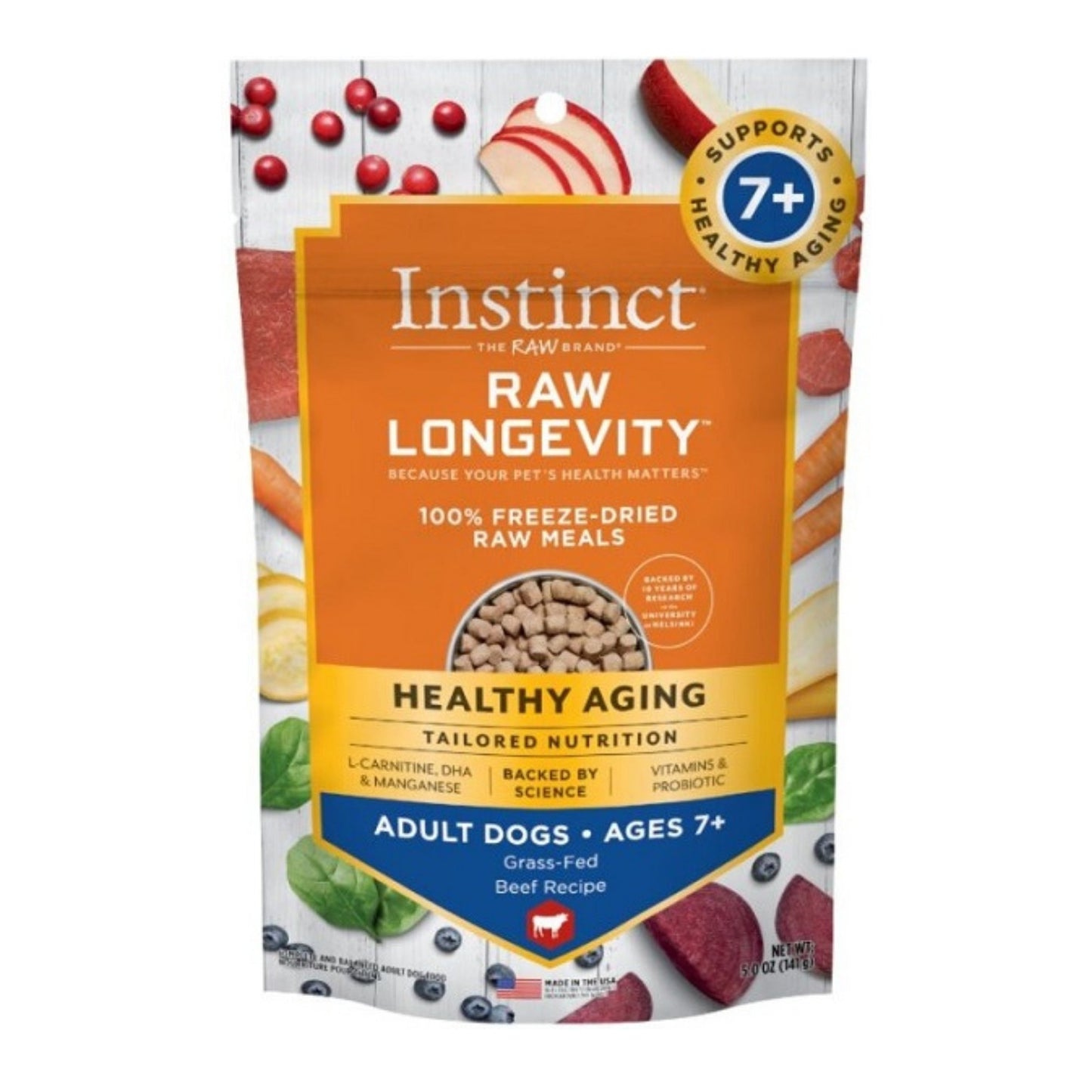 Natures Variety Raw Longevity Dog Freeze-dried 5oz. 7+ Beef Bites