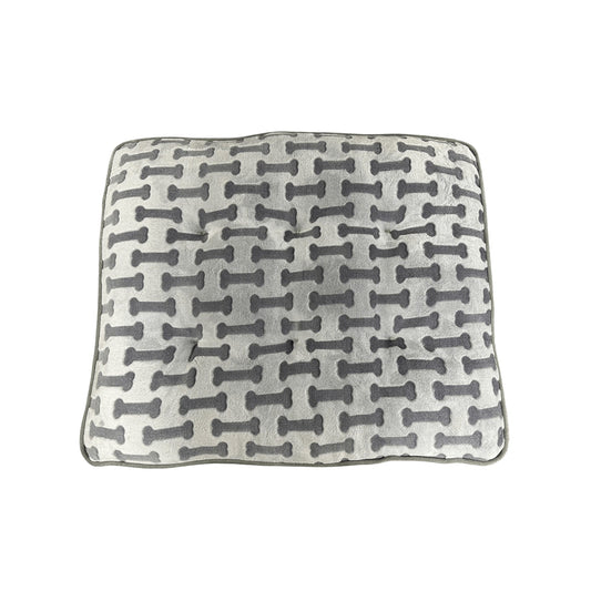 Ethical Pet Sleep Zone Luxe Bone Print Pillow 38? Light Gray