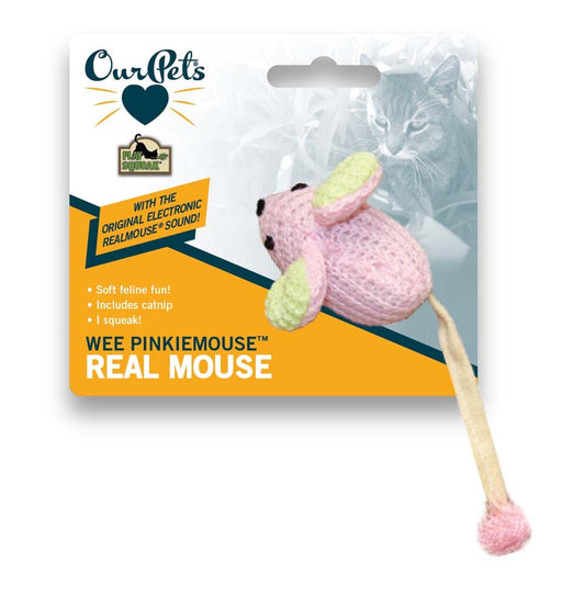 OurPets Wee Pinkie Mouse Kitten Catnip Toy Pink 1ea