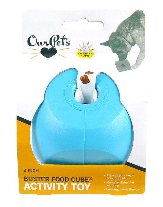 OurPets Buster Food Cube Slow Feed Dog Toy Assorted 1ea/MD, 3 in