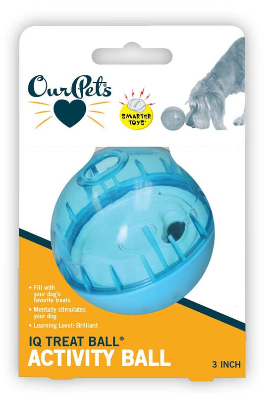 OurPets IQ Treat Ball Slow Feed Dog Toy Assorted 1ea/MD, 3 in