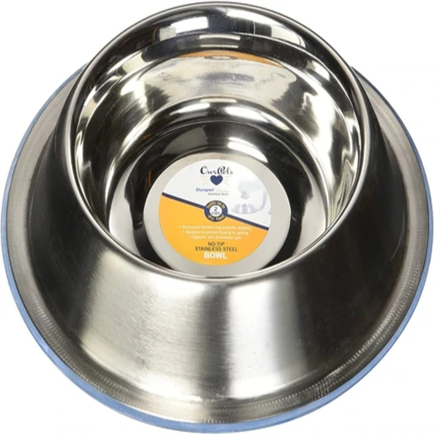 OurPets Premium Stainless Steel Non-Tip Dog Bowl 1ea/SM