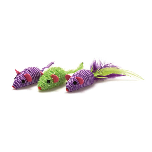 OurPets Three Twined Mice Catnip Toy Green, Purple 1ea/3 pk, Mass