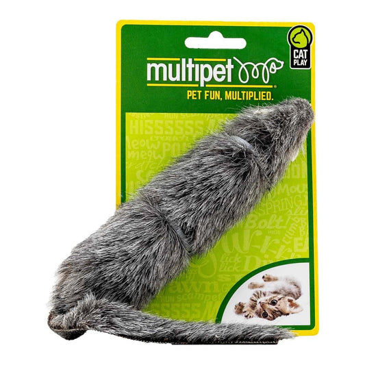 Multipet Long Furry Mouse Cat Toy Assorted 5.5 in